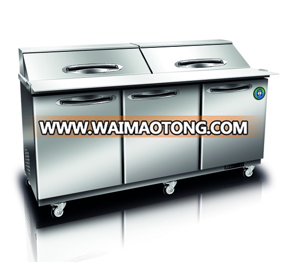 Under counter refrigerator for hotel and restaurant Counter top chiller Salad display